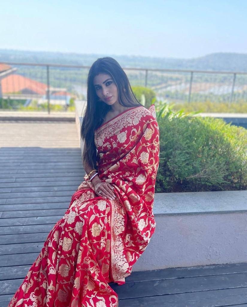 Red Soft Banarasi Silk Saree with Jacquard Weaving